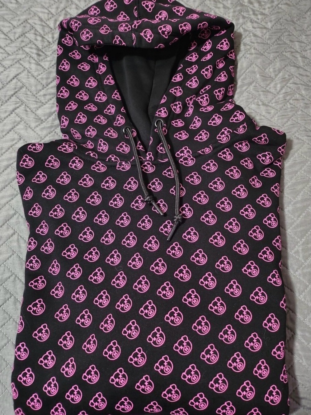 Shane Dawson  Black Hoodie with Pink All-Over Graphic Print